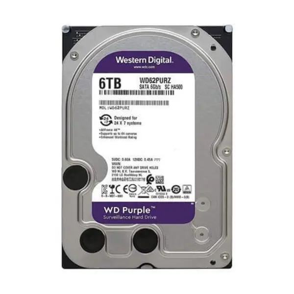 هارد دیسک وسترن دیجیتال Purple WD62PURZ ظرفیت 6 ترابایت Western Digital Purple WD62PURZ 6TB Internal Hard Drive - 2