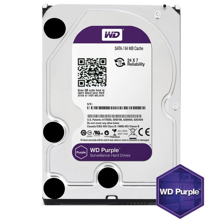 هارددیسک اینترنال وسترن دیجیتال سری Purple مدل WD80PURZ ظرفیت 8 ترابایت Western Digital Purple WD80PURZ Internal Hard Disk - 8TB