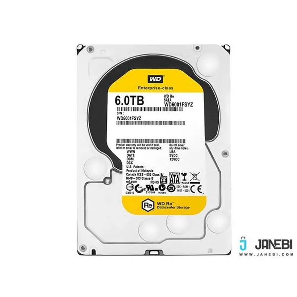 هارد دیسک اینترنال وسترن دیجیتال مدل Red Edition ظرفیت 6 ترابایت 64 مگابایت کش WD60EFRX Western Digital Red Edition 6TB 64MB Cache Internal Hard Drive WD60EFRX