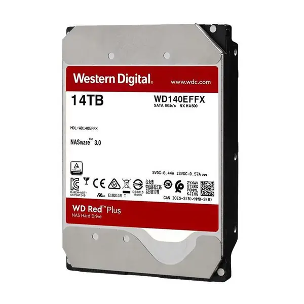 هارددیسک اینترنال وسترن دیجیتال مدل Red Plus WD140EFGX ظرفیت 14 ترابایت WD Red Plus 14TB NAS Hard Disk Drive - 7200 RPM , 512MB - 3