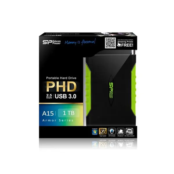 هارددیسک اکسترنال Silicon Power مدل آرمور A15 ظرفیت 1 ترابایت Silicon Power Portable Hard Drive Armor A15 - 1TB - 3
