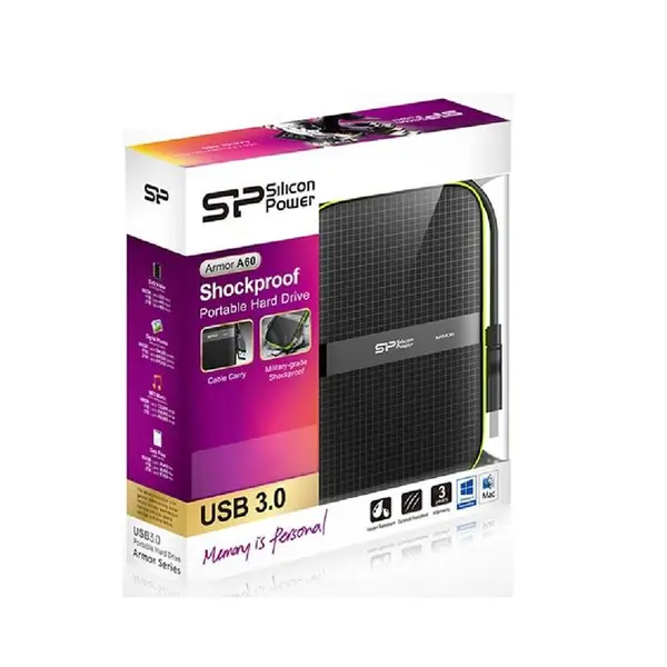 هارددیسک اکسترنال Silicon Power مدل آرمور A60 ظرفیت 1 ترابایت Silicon Power Armor A60 External Hard Drive - 1TB - 3