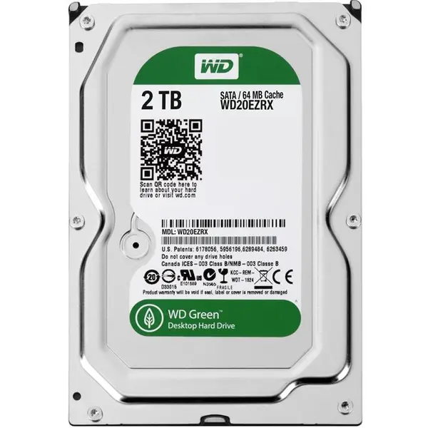 هارددیسک اینترنال وسترن دیجیتال سری سبز مدل WD20EZRX ظرفیت 2 ترابایت Western Digital Green WD20EZRX Internal Hard Drive - 2TB - 4