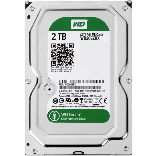 هارددیسک اینترنال وسترن دیجیتال سری سبز مدل WD20EZRX ظرفیت 2 ترابایت Western Digital Green WD20EZRX Internal Hard Drive - 2TB - 3