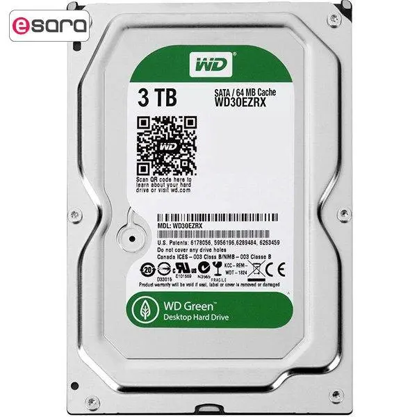هارددیسک اینترنال وسترن دیجیتال سری سبز مدل WD30EZRX ظرفیت 3 ترابایت Western Digital Green WD30EZRX Internal Hard Drive - 3TB - 3