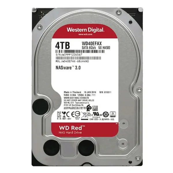 هارد اینترنال وسترن دیجیتال مدل WD40EFAX Red NAS 256MB Cache ظرفیت 4 ترابایت Western Digital 4TB Red NAS Internal Hard Drive - 5