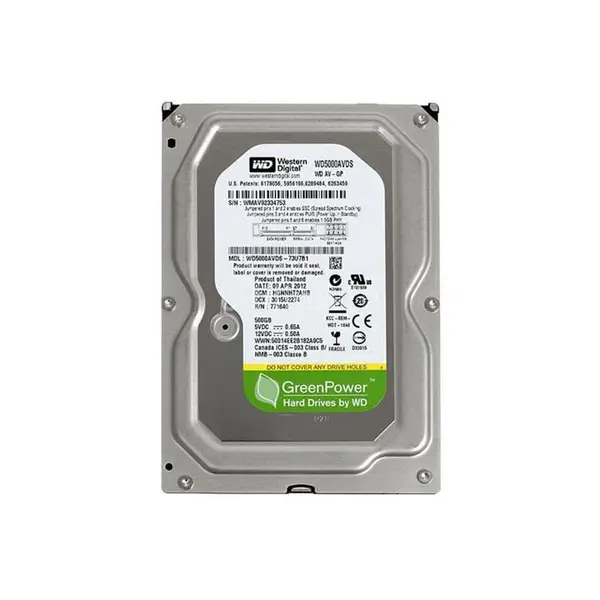 هارد اینترنال وسترن دیجیتال مدل WD-AV-GP WD5000AVDS ظرفیت 500 گیگابایت -