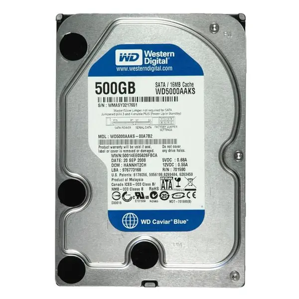 هارد دیسک اینترنال وسترن دیجیتال مدل WD Caviar blue WD5000AAKS ظرفیت 500 گیگابایت و بافر 16 مگابایت - 2