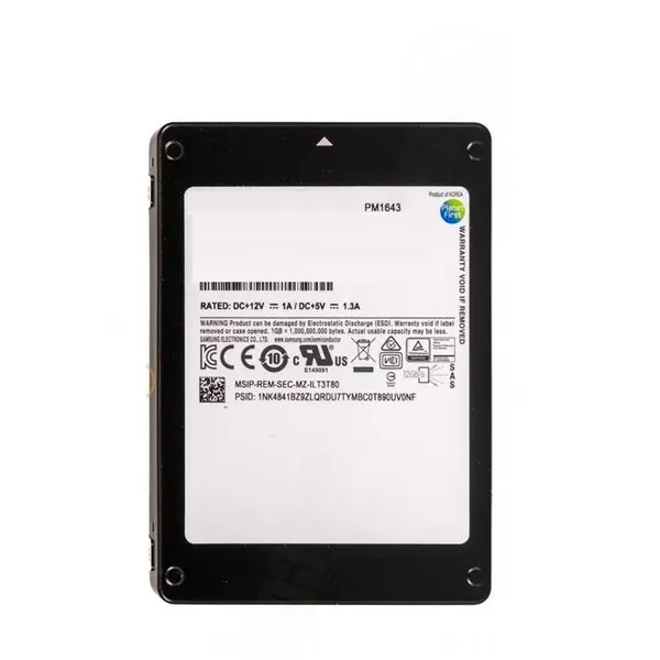 حافظه اس اس دی سامسونگ MZILT3T8HALS-00007 PM1643 3.84TB SAMSUNG MZILT3T8HALS-00007 PM1643 3.84TB 2.5" SAS 12G SSD - 2