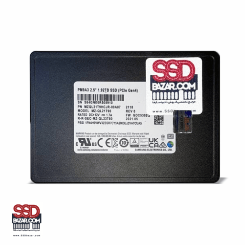 SAMSUNG SSD PM9A3 1.92TB MZQL21T9HCJR-00A07  اس اس دی سامسونگ
