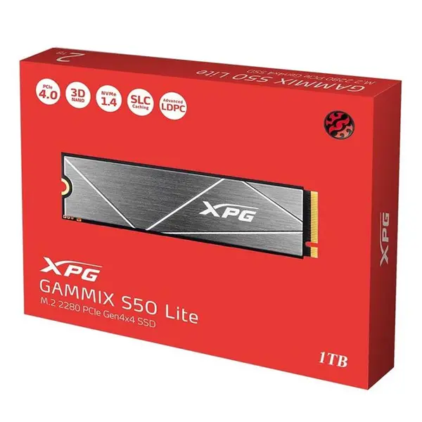 حافظه SSD اینترنال ای دیتا مدل GAMMIX S50 Lite PCIe Gen4x4 M.2 2280 ظرفیت 2 ترابایت Adata XPG GAMMIX S50 Lite 2TB PCIe Gen4x4 M.2 2280 Internal SSD - 4