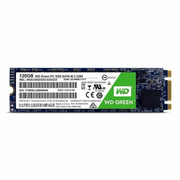 حافظه SSD وسترن دیجیتال مدل M.2 GREEN WDS120G1G0B ظرفیت 120 گیگابایت Western Digital GREEN WDS120G1G0B M.2 SSD Drive 120GB - 5