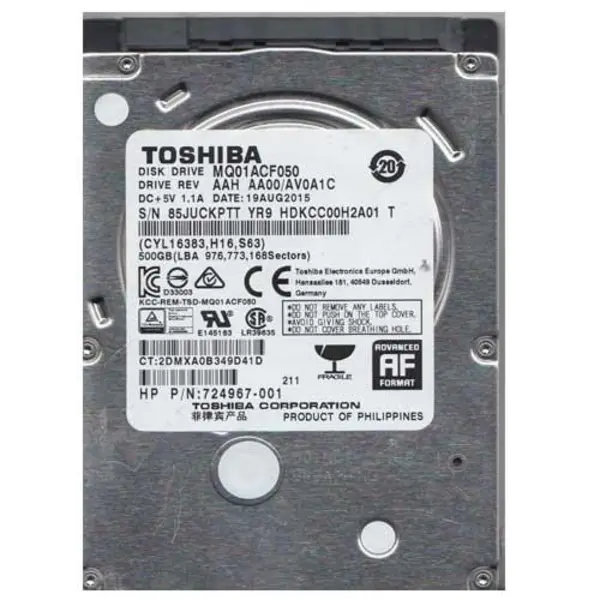 هارد لپ تاپ توشیبا Toshiba HDD 500 GB Toshiba MQ01ACF050 500GB 7200RPM SATA 2.5 Internal Hard Drive - 2