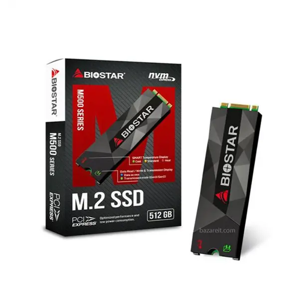 حافظه اس اس دی بایوستار مدل ام 500 با ظرفیت 512 گیگابایت Biostar M500 512GB PCIe Gen3x2 M.2 2280 Internal SSD Drive