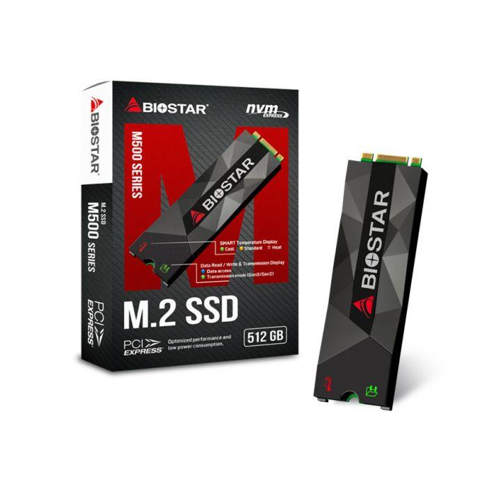 حافظه اس اس دی بایوستار مدل ام 500 با ظرفیت 512 گیگابایت Biostar M500 512GB PCIe Gen3x2 M.2 2280 Internal SSD Drive
