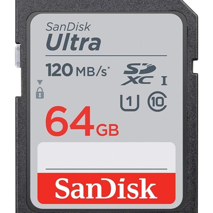 مموری سن دیسک 64 گیگ SD دوربین کارت حافظه Sandisk Ultra SDXC UHS-1  32GB 120MBs
