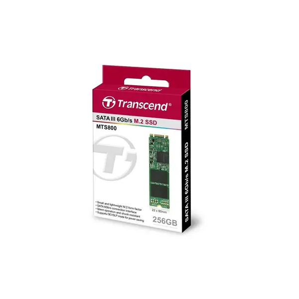حافظه پرسرعت ترنسند ام تی اس 800 با ظرفیت 256 گیگابایت Transcend M.2 MTS800 2280 SATA 6Gb/s SSD 256GB