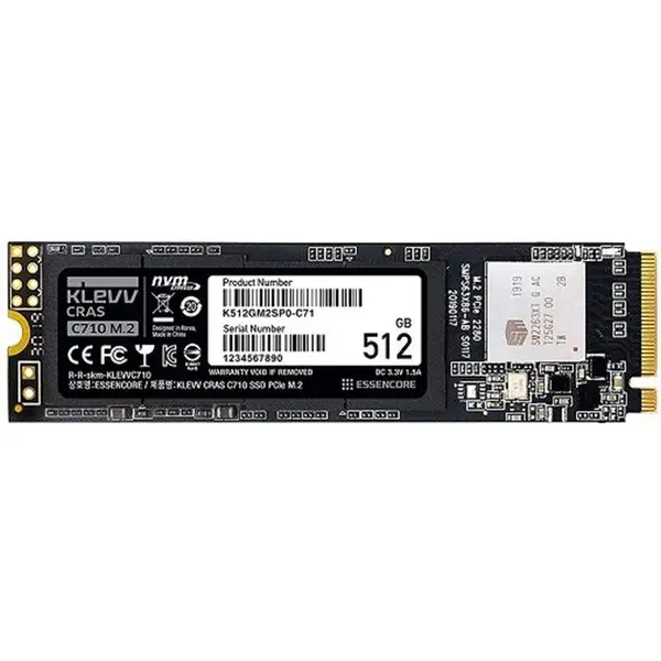 اس اس دی کلو CRAS C710 M.2 2280 NVMe 512GB Klevv CRAS C710 M.2 2280 512GB Internal SSD Drive