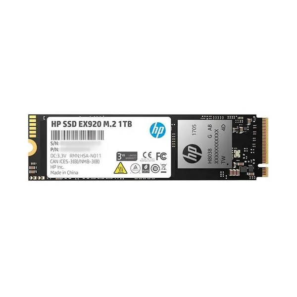 هارد اینترنال Hpمدل EX920 500GB HP EX920 M.2 1TB PCIe 3.1 X4 Nvme 3D TLC NAND Internal Solid State Drive SSD Max 3200 Mbps 2Yy47Aa#ABC