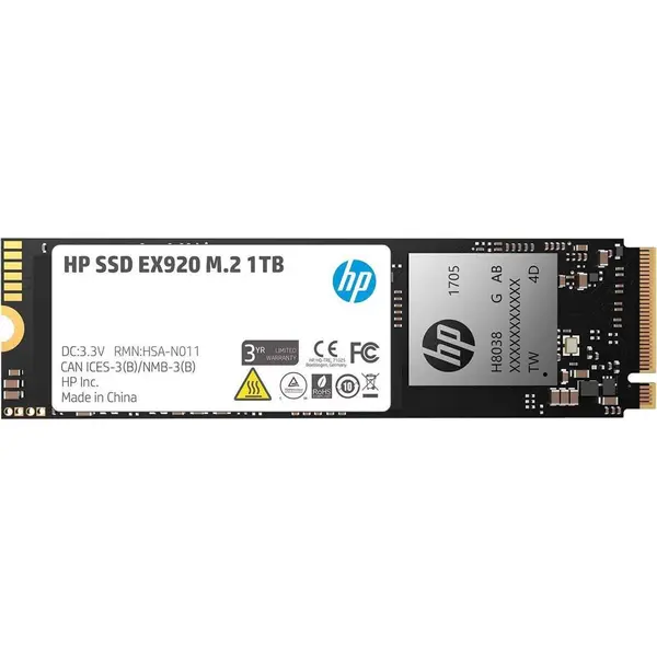 هارد اینترنال Hpمدل EX920 500GB HP EX920 M.2 1TB PCIe 3.1 X4 Nvme 3D TLC NAND Internal Solid State Drive SSD Max 3200 Mbps 2Yy47Aa#ABC