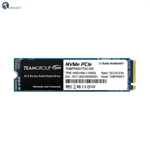 اس اس دی اینترنال M2 2280 تیم گروپ مدل MP33 ظرفیت 1 ترابایت Team Group MP33 NVME 1TB M.2 PCIe Internal SSD