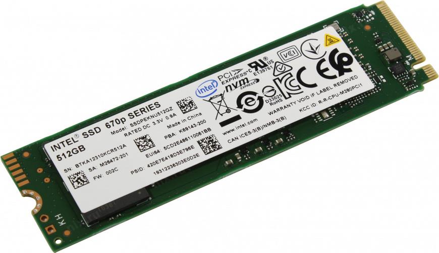 اس اس دی اینتل M.2 NVMe مدل 670p ظرفیت 512 گیگابایت Intel 670P Series SSDPEKNU512GZ 512GB M2 2280 SSD