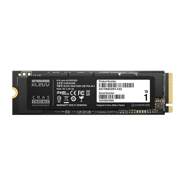 اس اس دی اینترنال M.2 NVMe کلو مدل CRAS C920 ظرفیت 1 ترابایت SSD KLEVV 1TB C920 NVME