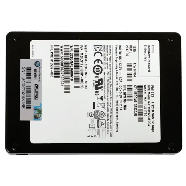 اس اس دی اینترنال اچ پی مدل SAS Read Intensive با ظرفیت 1.92 ترابایت HP Internal SSD Drive SAS 1.92TB12G /816572-B21
