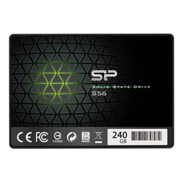 Silicon Power 240GB SSD 3D NAND With R/W Up To 560/530MB/s S56 SLC Cache Performance Boost SATA III 2.5" 7mm 0.28" Internal Solid State Drive SP240GBSS3S56B25AZ