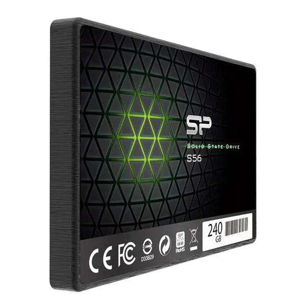 Silicon Power 240GB SSD 3D NAND With R/W Up To 560/530MB/s S56 SLC Cache Performance Boost SATA III 2.5" 7mm 0.28" Internal Solid State Drive SP240GBSS3S56B25AZ