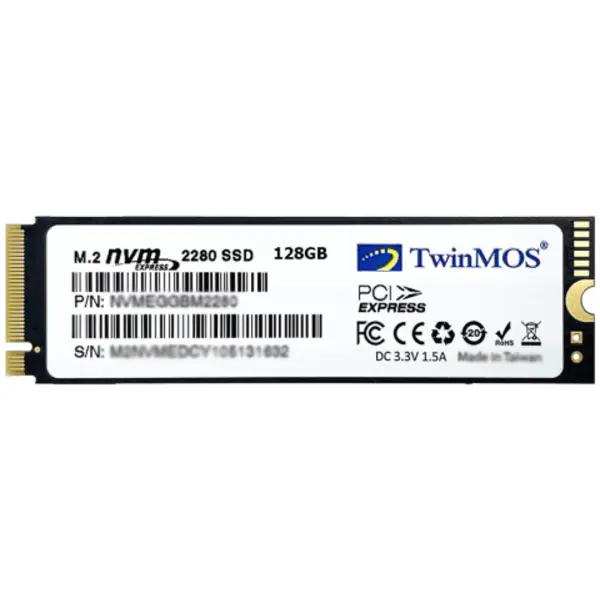 حافظه SSD اینترنال 128 مگابایت TwinMOS NVMe M.2 SSD TwinMos NVMe M.2 128GB