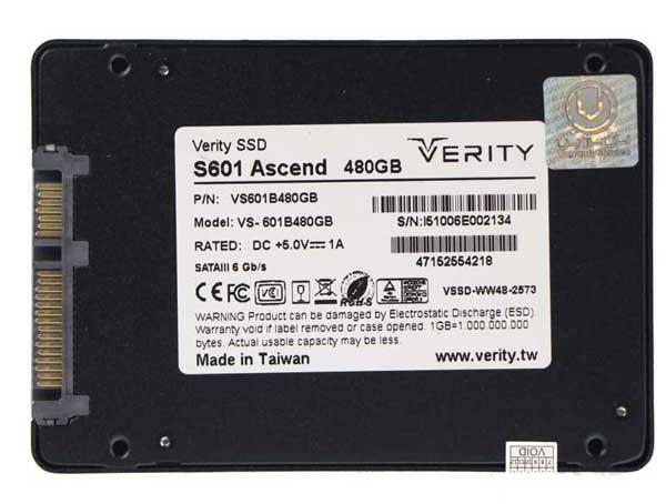 حافظه SSD اینترنال وریتی S601 ظرفیت 480 گیگابایت VERITY S601 480GB 3D NAND TLC SSD Drive