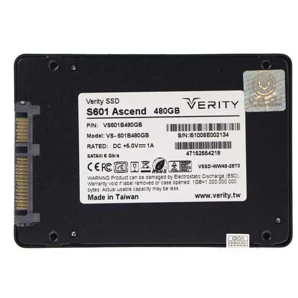 حافظه SSD اینترنال وریتی S601 ظرفیت 480 گیگابایت VERITY S601 480GB 3D NAND TLC SSD Drive