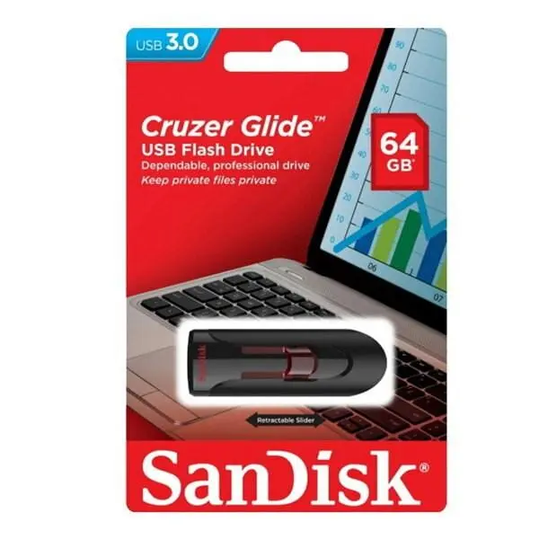 فلش مموری USB3.0 سن دیسک مدل SDCZ600 ظرفیت... SANDISK-Cruzer Glide-SDCZ600-064G-G35