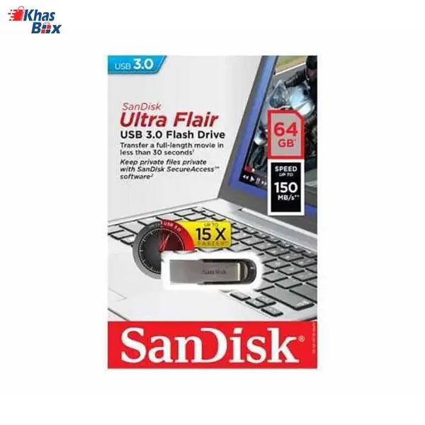 فلش مموری USB 3.0 سن دیسک مدل SDCZ73-064G-G46 SanDisk CZ73 Ultra Flair USB 3.0 Flash Memory - 64GB - 4