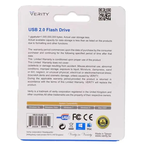 فلش مموری 16 گیگابایت وریتی Verity V815 Verity V815 Flash Memory 16GB