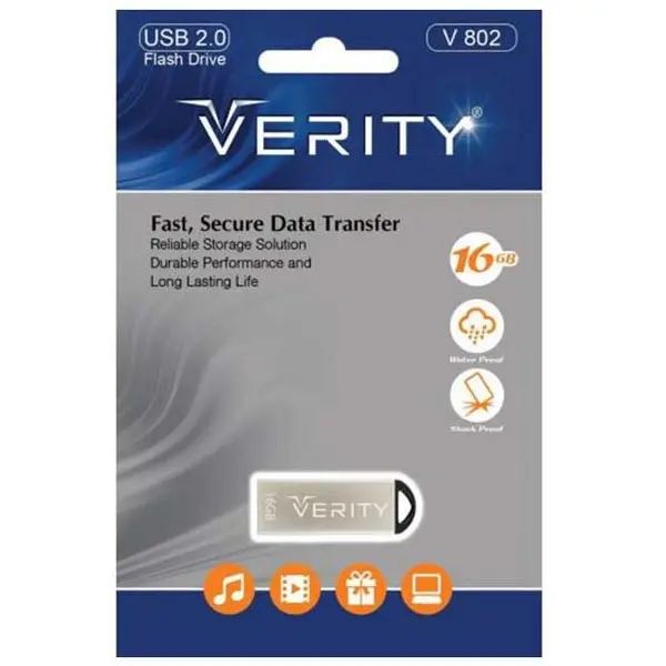 فلش مموری وریتی وی 802 با ظرفیت 16 گیگابایت VERITY V802 Gold 16GB USB 2.0 Flash Memory - 4