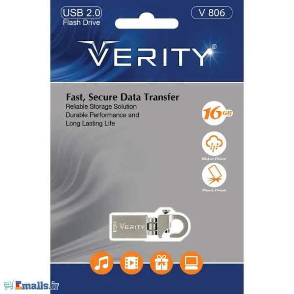 فلش مموری وریتی مدل وی 806 با ظرفیت 16 گیگابایت VERITY V806 16GB USB 2.0 Flash Memory - 4