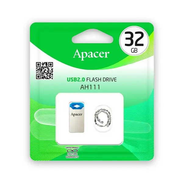 فلش مموری بسیار کوچک اپیسر مدل AH111 ظرفیت 32 گیگابایت Apacer AH111 USB 2.0 Super-Mini Flash Memory - 32GB
