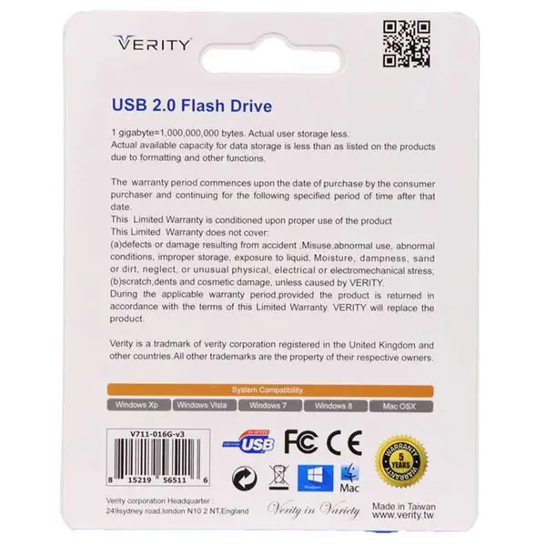 فلش مموری وریتی مدل V711 ظرفیت 16 گیگابایت Verity V711 Flash Memory 16GB - 2