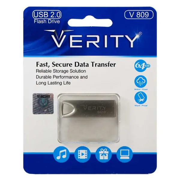 فلش مموری Verity مدل V 809 ظرفیت 64 گیگابایت Verity V809 Flash Memory 64GB - USB 2.0 - 4