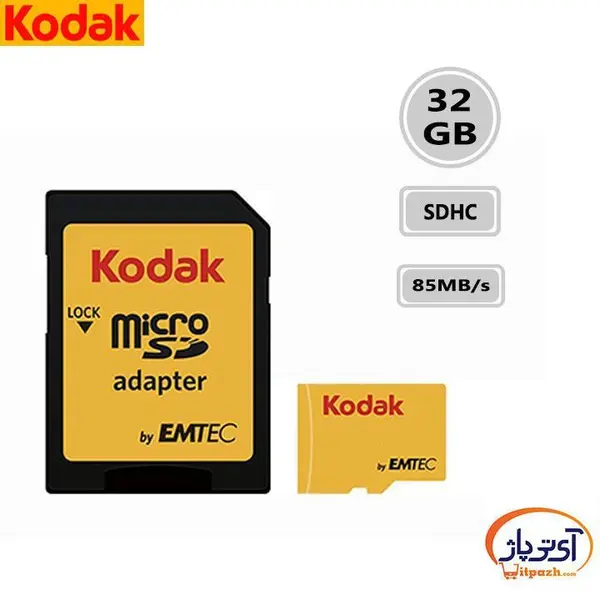 کارت حافظه میکرو اس دی کداک کلاس 10 استاندارد UHS-I U1 ظرفیت 32 گیگابایت... Kodak UHS-I U1 Class 10 microSDHC With Adapter - 32GB KODAK Micro Color 16GB microSDXC Class 1