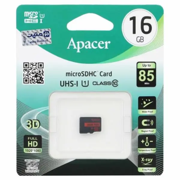 کارت حافظه اپیسر کلاس 10 استاندارد UHS-I U1 سرعت 85MBps همراه با آداپتور SD ظرفیت 16 گیگابایت