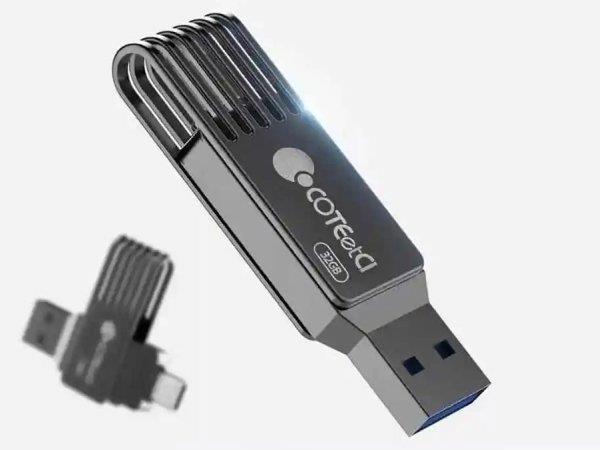 فلش مموری تایپ سی و یو ای بی 128 گیگ کوتتسی Coteetci USB 3.0·&TYPE-C the u disk CS8833-128G