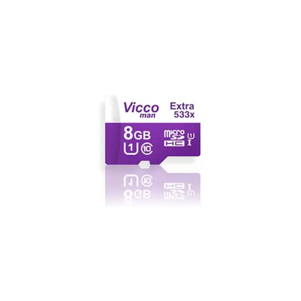 حافظه میکرو اس دی اچ سی ویکومن مدل یو 1 533 ایکس به همراه آداپتر با ظرفیت 8 گیگابایت Vicco Man micro SDHC UHS-I U1 533X CLASS 10 Memory Card With Adapter 8GB