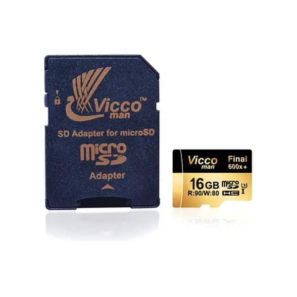 مموری بدون پک 16 گیگ VICCO 600X U3 Vicco man 16GB Class 10 microSDHC 600X U3 Memory Card