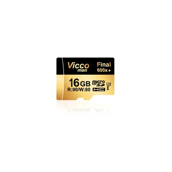 مموری بدون پک 16 گیگ VICCO 600X U3 Vicco man 16GB Class 10 microSDHC 600X U3 Memory Card
