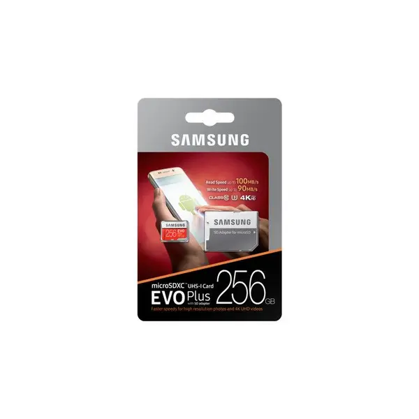 حافظه میکرو اس دی ایکس سی سامسونگ سری اوو پلاس با ظرفیت 256 گیگابایت SAMSUNG EVO Plus 256GB MicroSDXC Memory Card with Adapter
