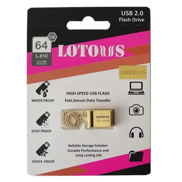 فلش مموری 64G لوتوس مدل L810 Gold Lotous L810 Flash Memory USB 2.0 64GB