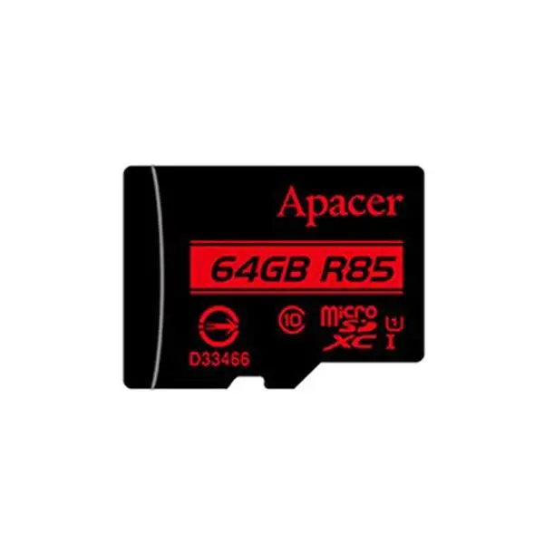 مموری کارت 64 گیگابایت microSDHC اپیسر کلاس 10 استاندارد UHS-I سرعت 45 Apacer MicroSDHC 64GB UHS-I U1 Class 10 - 85MBps With Adaptor - 3